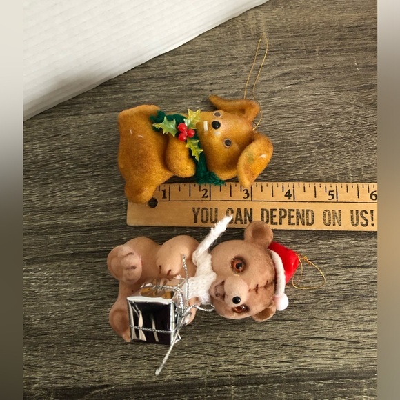 Vtg Flocked Animal Tree Ornaments - Picture 15 of 16